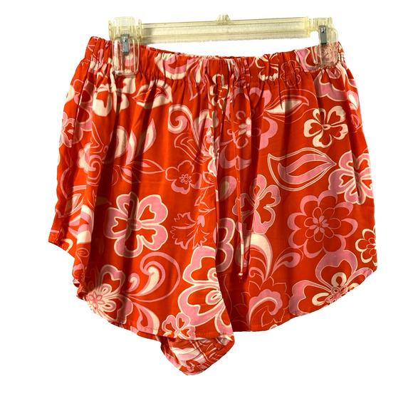Olivaceous Shorts Outfit‎ Women Medium Orange Pink Cream  Tropical Beachcore - Picture 3 of 16